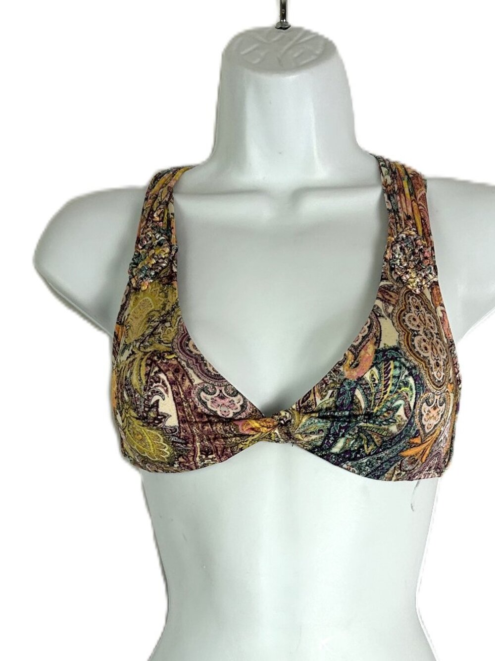 Victoria's Secret Boho Macrame Fringe Swim top Paisley Print